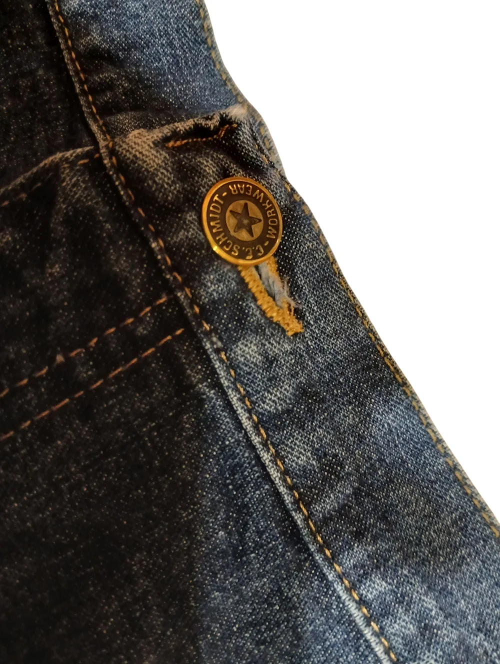 Schmidt Size 18×32 Vintage Straight-Leg Denim Jeans - Dark Blue